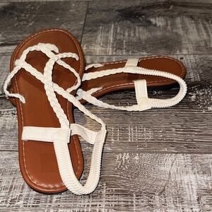 White Braided Women's Sandals